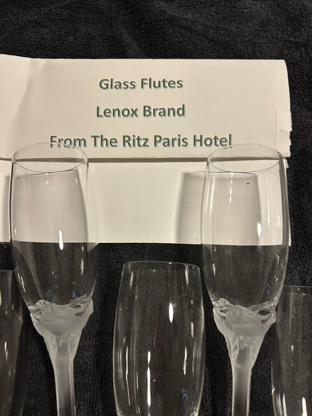 Lenox Clear Glass Flutes with Sculpted Stems